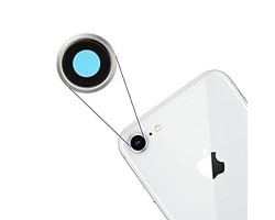 Kamera takaró és plexi Apple iPhone 8 ezüst kerettel